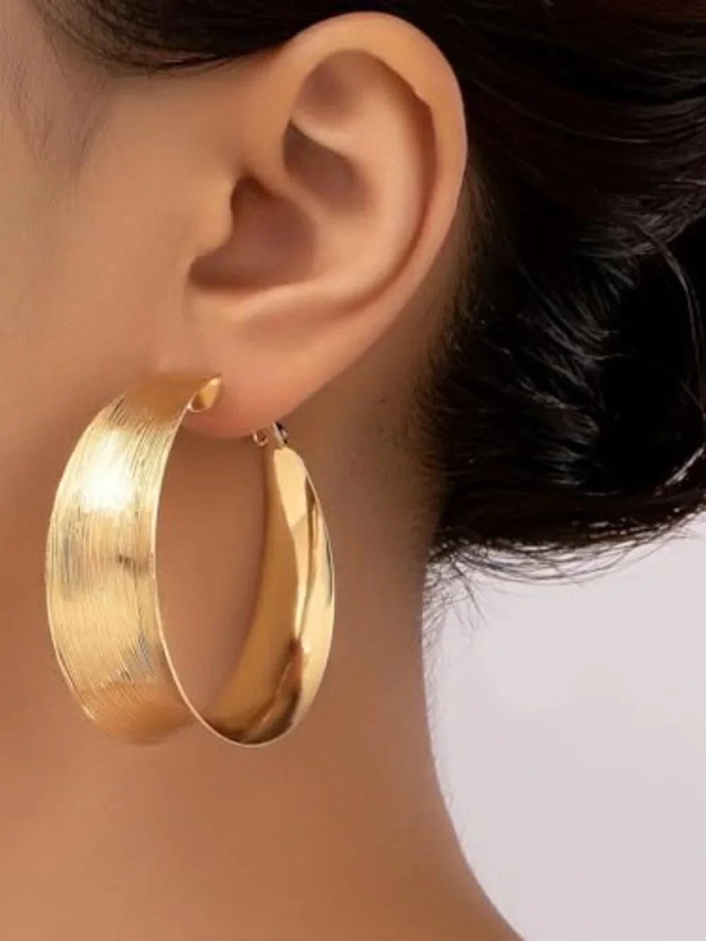 Hoop Earrings for Women Wide Hoop Earrings Large Big Flat Huggie Hoops Earrings